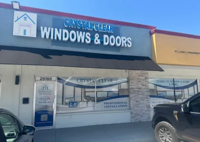 Crystal clear storefront window installation for modern Florida business spaces