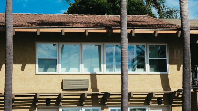 types of windows on the beach apartment building